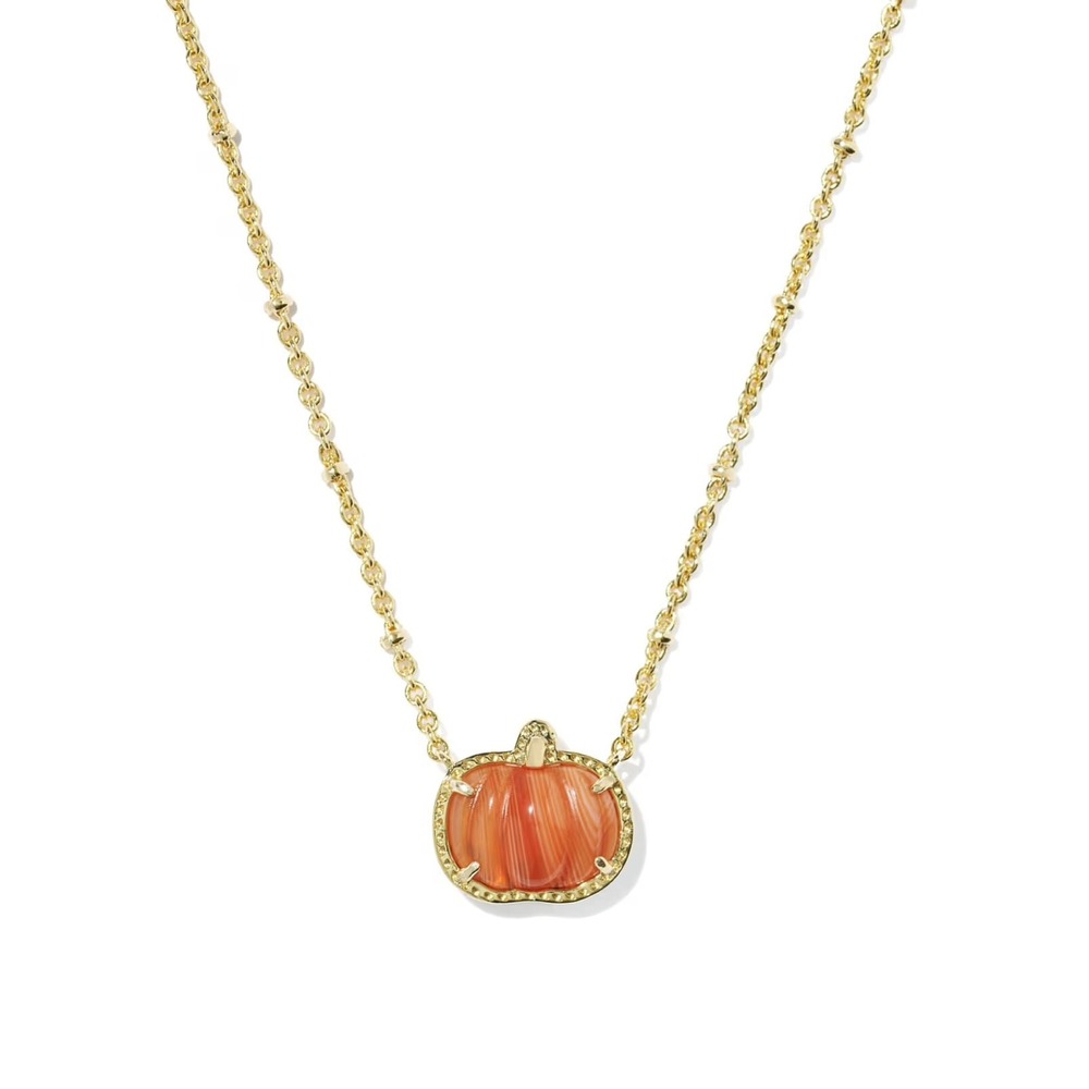 Kendra Scott Pumpkin Gold Pendant Necklace / NWT / Dustbag Included